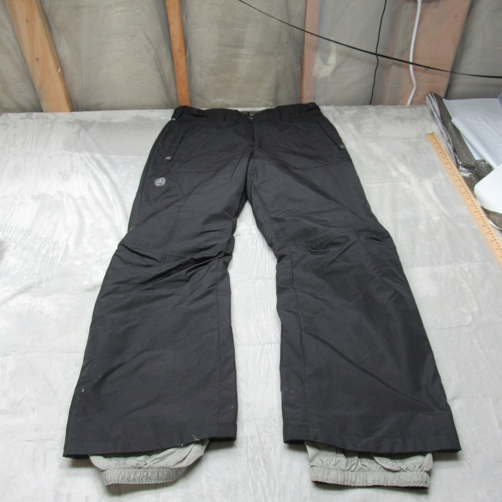Convert Snow Pants Mens Medium Black Waterproof Winter Lined Rain Wind Ski 34x31